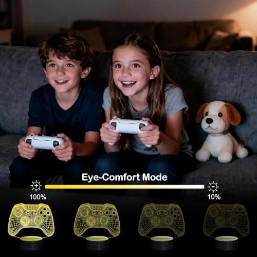Attivolife Gamepad 3D Illusion Lamp, Controller Night Light with Remote Control + Timer 16 Color Changing Desk Lamp Kids Gamer Room Decor Plug in Best Cool Festival Birthday Gift for Boy Men B08Y5J1ML5