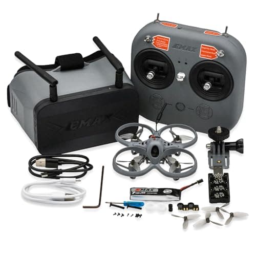 Tinyhawk Lite FPV Drone with Camera RTF Kit With FPV Goggles and Remote Control for Beginners Ready To Fly Set with ERLS RunCam Nano 3 VTX 25mW 100mW 400mW Super Light 37g 75mm 750mAh