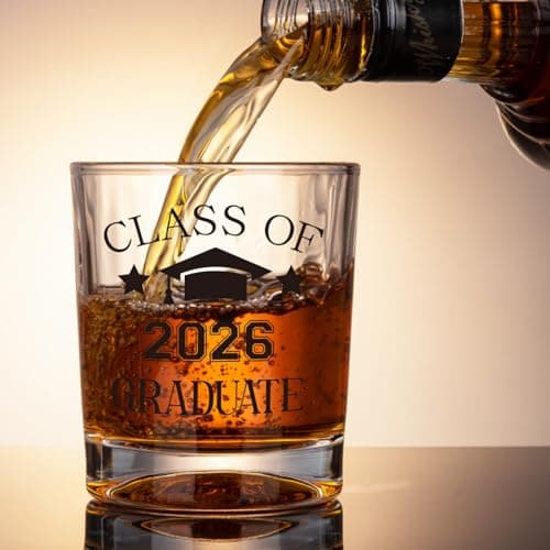 7oz Graduate Whiskey Glasses, Masters Degree Graduation Gift for Brother Son Him, College Grad Present Class of 2026 Graduate Whiskey Glass, Masters Graduation Gifts for Men B0GJLB9JFY