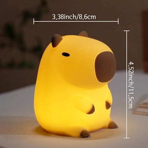YuanDian Capybara Night Light - Adorable Silicone Lamp for Kids, Babies, Adults | Cute Capybara Gift, Nursery Bedroom Decor B0CQP7MPC1