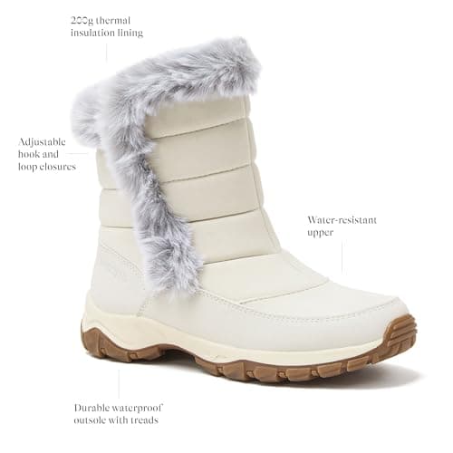 Lands' End Expedition Waterproof Insulated Womens Snow Boots, Lace Up or Slip On Winter Boots for Women, Medium or Wide Width Sizes 6 to 11, Black, Brown, Blue, White or Grey Winter Shoes