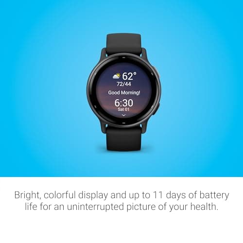 Garmin Vívoactive 5, Health and Fitness GPS Smartwatch, AMOLED Display, Up to 11 Days of Battery, Slate Aluminum Bezel with Black Case and Silicone Band