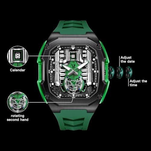 LILUOKE Mens Watches, Wrist Watches Luminous Design, Big Face Fashion Quartz Black Watch 30ATM, Casual Watch for Men Unique Gifts for Men