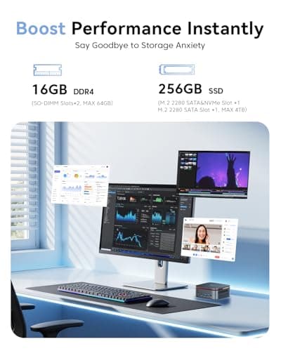 KAMRUI Pinova P1 Mini PC Computer, AMD Ryzen 4300U Processor, 16GB DDR4 RAM 256GB M.2 SSD, Mini Desktop Computer Support Triple 4K, USB-C, WiFi, Bluetooth, Ethernet, HTPC for Business, Education, Home