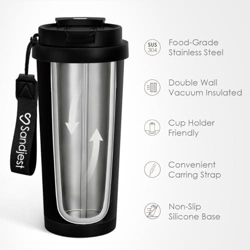 Grandpa Gift from Kids, Stainless Steel 2-in-1 Lid Coffee Tumbler 18 oz, Best Grandpa Ever Insulated Travel Mug for Men Granddads Grandfathers, Gift Idea for Birthday Christmas Fathers Day Retirement B0G4C5VMCR