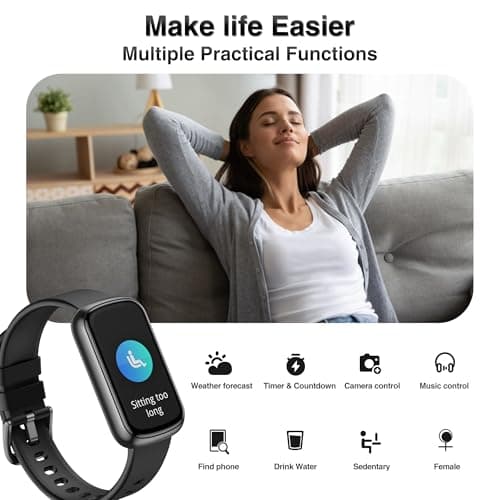 Fitness Tracker, Smart Watches for Women Men with 24/7 Heart Rate/Blood Pressure/Blood Oxygen Monitor, Sleep Tracker, Calories&Step Counter, IP68 Waterproof Health Activity Trackers for Android&iPhone