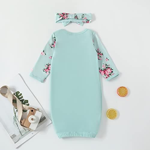 AMAWMW Newborn Baby Girl Little Sister Sleeper Gown Stripe Long Sleeve Nightgown Pajamas Gifts Stuff Essential Outfit