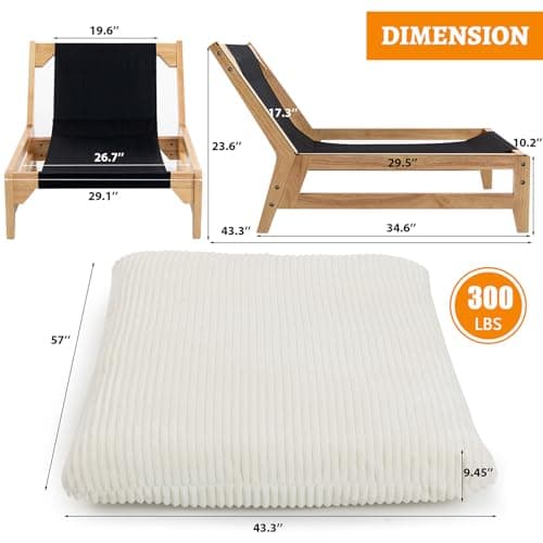 Giant Cloud Lounge Accent Chair for Reading, Big Comfy Cloud Chair with Frame for Living Room Bedroom Patio, Corduroy|Oversized|44 Inch (White)