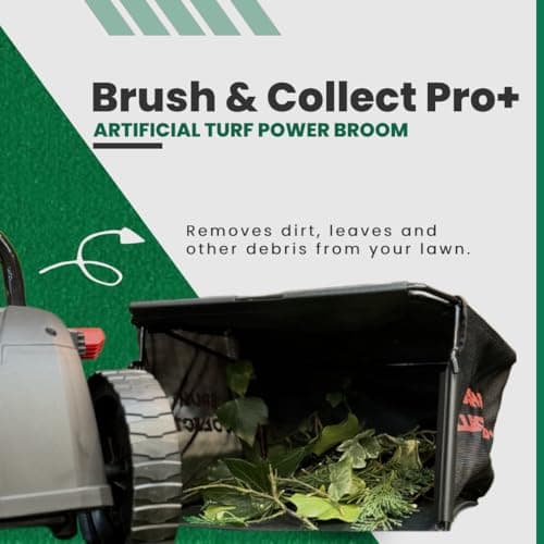 Artificial Turf Lawn Brush Sweeper, Brush & Collect Pro+ USA, *Cleaning & REVITALISING Turf*
