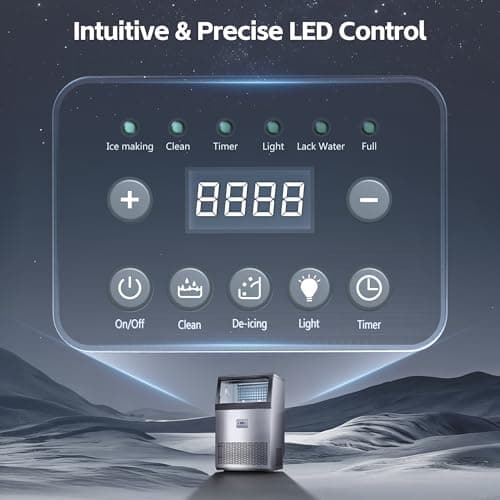 Commercial Ice Maker, 110lbs/24H, 33lbs Large Storage Under Counter Ice Maker for Business, 50 Cubes in 7-14Mins Stainless Steel Ice Machines, Self Cleaning Ice Makers for Cafe Bar Restaurant Home