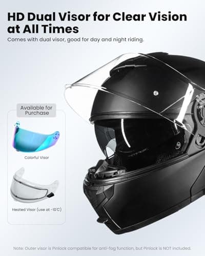 ILM 159BT Bluetooth Modular Motorcycle Helmet 2-3 Riders Intercom Full Face Flip up Casco DOT with Face Mask (MatteBlack, L)