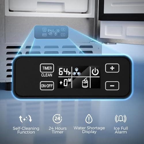 Kismile Under Counter Nugget Ice Maker, Pebble Ice Machine 80 lbs/Day, 24H Timer, Self-Cleaning, Double Ice Baskets, Built-in Ice Maker for Home & Office (Grey