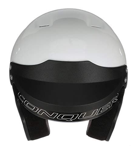Conquer Snell SA2025 Approved Open Face Auto Racing Race Car Helmet - Adult | Men | Women | Youth - ( Black / White / Silver )