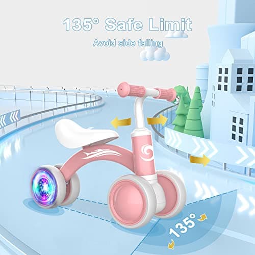 Gamfeiny Colorful Lighting Baby Balance Bike Toys for 1 Year Old Boy Girl Gifts, 10-36 Month Toddler Balance Bike, No Pedal 4 Silence Wheels & Soft Seat First Riding on Toys, 1st Birthday Gifts B0BLMF98S8
