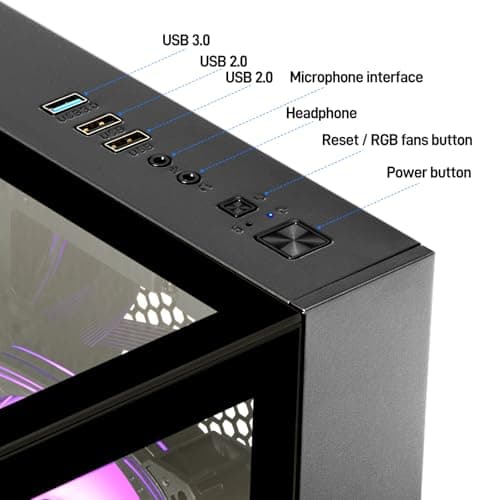 LXZ Prebuilt Gaming PC Ryzen 7 8700F, GeForce RTX 5060 (8GB), 32GB DDR5 RAM, 1TB NVMe 3.0 SSD – Desktop Computer, Tower PC for VR 4K Gamers & Creators