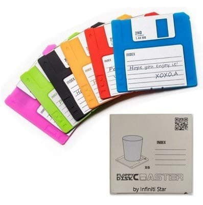 Floppy Disk Coaster Video Game Memorabilia Nerd Office Set of 6 Floppy Disk Decor Computer Geek Gifts Gifts for Geeks and Nerds Cool Office Gadgets Nerdy Gifts for Men Programmer Mug Party Coasters