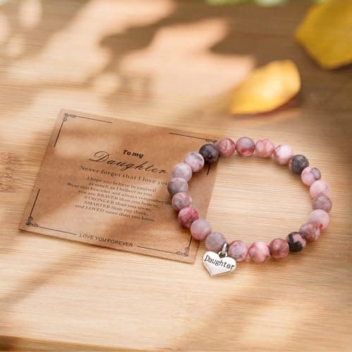 iWenSheng Daughter Gift from Mom Dad - Inspirational Daughter's Bracelet from Mother Father, Birthday Christmas Graduation Gifts for Daughters