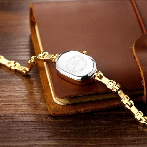 JewelryWe Square Small Ladies Watch: Quartz Analog Women Detachable Stainless Steel Band Tank Diamond Markers Vintage Bracelet Wristwatch