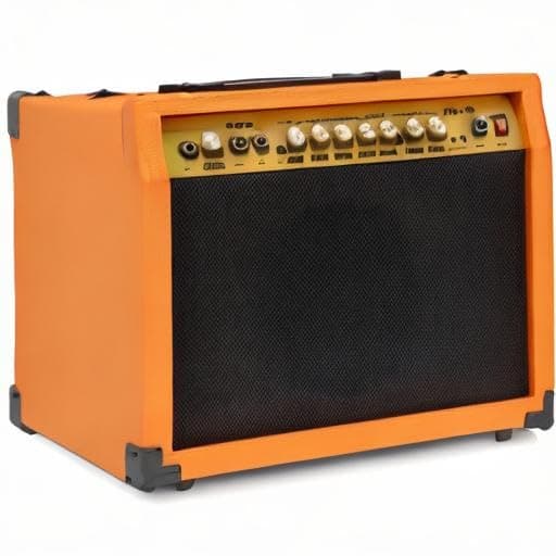 LyxPro 40 Watt Electric Guitar Amplifier | Solid State Studio Amp with 8” 4-Ohm Speaker, Custom EQ Controls, Drive, Delay, ¼” Passive/Active/Microphone Inputs, Aux in & Headphone Jack - Sunburst