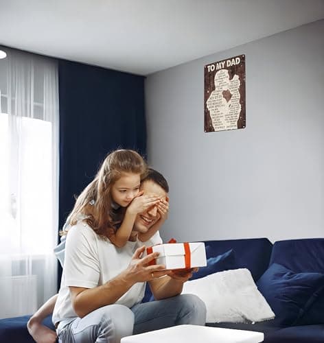 Father's Day Dad Gifts from Daughter To My Dad Always Be My Hero Funny Tin Sign Perfect for Men Room Man Cave Office Garage Workshop Home Decor 8 x 12 Inch(3333)