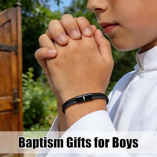 Birthday Philippians Confirmation Baptism Gifts for 9 10 11 13 16 18 21 Years Old Boy, Soccer Baseball Basketball Accessories PEALICIOUS Cross Bracelet for Boys, Joshua Birthday Son Gifts for Teens B0GJ54CQ6W