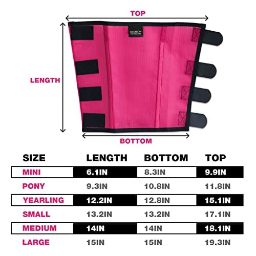 Harrison Howard Loose Fitting Fly Boots UV-Protective Extra Tough Mesh Ventilated Four Fasteners Stay-on Design Protect Horse Legs & Stomp-Reducing Set of 4 Magenta Large
