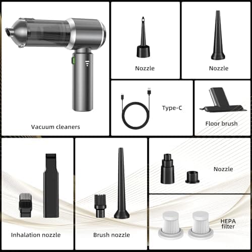 Handheld Vacuum Cleaner, 28000Pa 4 in 1 Handheld Vacuum Cordless, Brushless Motor, One-Touch Dust Removal, 3 Speeds Car Vacuum Cleaner Portable Cordless, Ideal for Office, Home, Kitchen, Car, Pet Hair