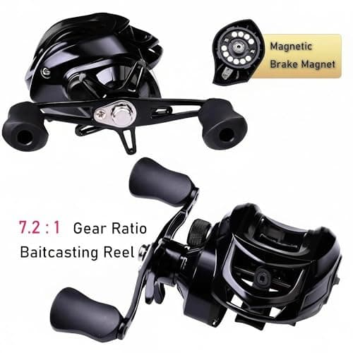 Metal + Nylon Baitcasting Reel - 7.2:1 High-Speed, Metal Spool, Dual Magnetic Brake, 8kg Drag, Long-Casting Anti-Backlash Lure Reel for Bass & Multi-Species Fishing