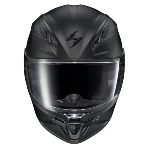 ScorpionEXO R430 Full Face Street Motorcycle Helmet with Bluetooth Ready Speaker Pocketss DOT/SNELL Approved Solid (Matte Black - X-Large)