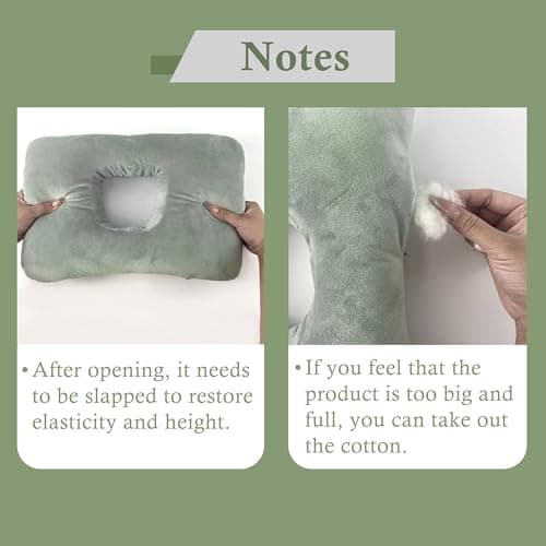 Yuibthr Ear Piercing Pillow for Side Sleepers with Ear-Shaped Hole for Ear Pain, Reversible Satin & Cotton Washable and Adjustable Ergonomic Ear Guard Protector for Side Sleeping