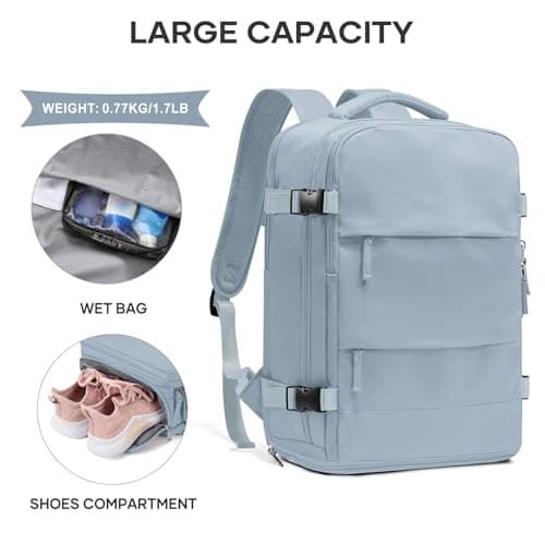 coowoz Travel Backpack For Women Men,Carry On Backpack,Hiking Backpack Waterproof Outdoor Sports Rucksack Casual Daypack travel essentials（Gray Blue） | Carry On Backpack, Hiking Backpack, Waterproof, Outdoor Sports, Rucksack, Casual Daypack