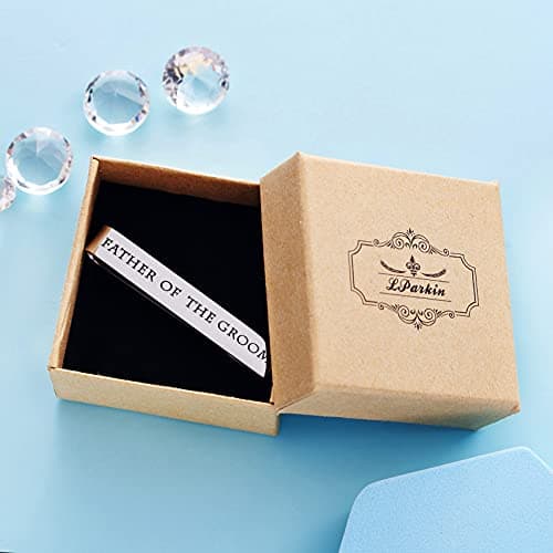 Father of the Bride and Groom Gifts - Wedding Tie Clips for Groomsmen From the Bride - Stainless Steel Tie Bars