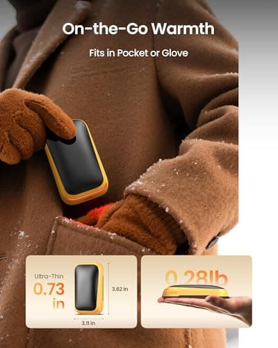 Gaiatop Electric Hand Warmers Rechargeable, Magnetic Pocket Hand Warmer 2-Pack, 3s Fast Heating, Fits in Gloves, for Winter Sports, Hunting Accessories, Stocking Stuffers Gifts for Men Women