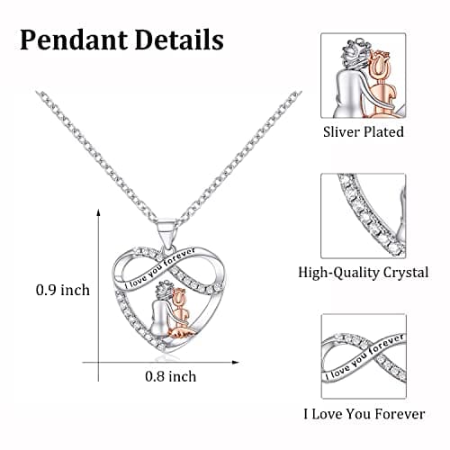 Infinity Heart Necklace Christmas Jewelry Gifts for Grandma Granddaughter Birthday Jewelry Gifts