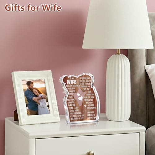 Wife Romantic Anniversary Wedding Gifts for Wife I Love My Wife Birthday Gift Ideas for Women Best Wife Present Gifts for Wife Anniversary Birthday Gifts Ideas to My Wife, Acrylic Sign B0DCBFFQ2X
