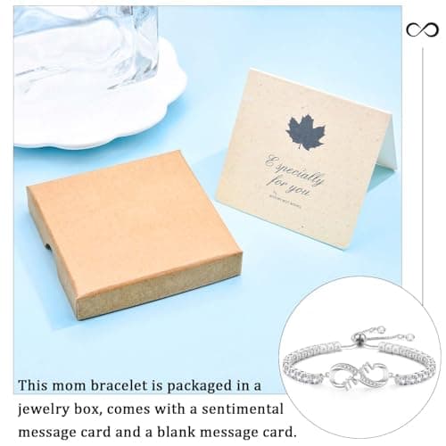4MM Cubic Zirconia Tennis Bracelet, Infinity CZ Jewelry, Christmas, Mothers Day, Valentines Day, Birthday, Easter Mom Nana Grandma Aunt Mimi Gigi Grammy Granny Bracelet Gifts for Women B0GSZ6BKPH
