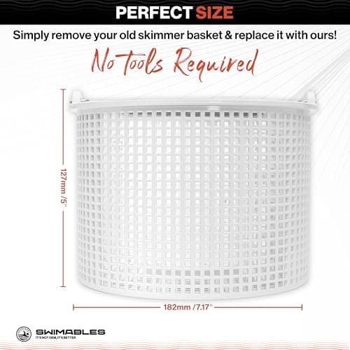 Swimables Pool Skimmer Basket for Inground Pool Compatible with Hayward Skimmer Basket and Pool Filter Basket SP1082CA | Built-in Brass Weight | 316 Stainless Steel Handle & Convenient Rubber Grip