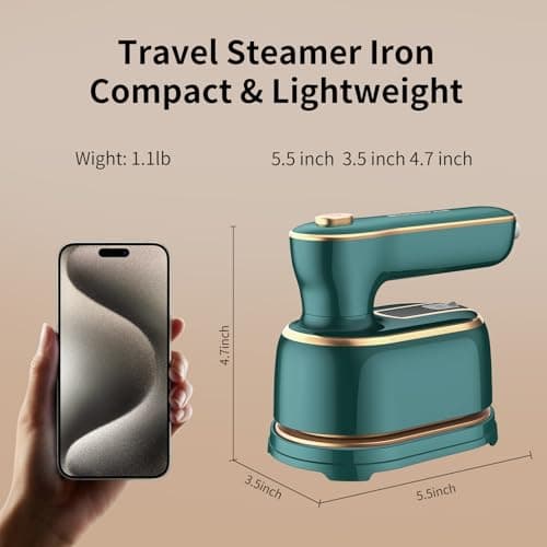Travel Steamer for Clothes -1000W Small Steam Irons Foldable for Wrinkle Removal, Compact Portable Mini Steamer for Clothes Travel College Dorm Office Home Garment Steamer for Clothes 120V，1 Piece