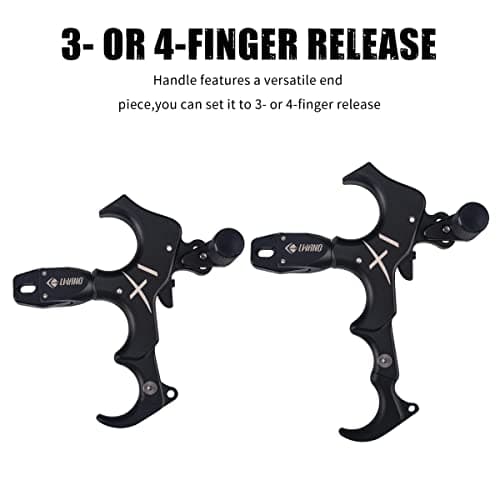 LWANO X1 Compound Bow Thumb Bow Release, 3&4 Finger Grip Adjustable Archery Release Aids