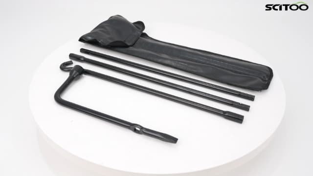 SCITOO Compatible for 2005-2021 for TOYOTA Tacoma Spare Tire Tool with 1 Lug Wrench Tool 1 Hook Segment 2 Extension Segments 091150C030 091500R010