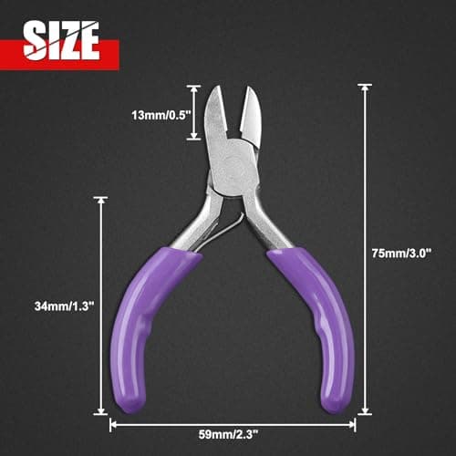 Mini Diagonal Pliers 3 Inches Wire Cutters Small Side Cutter Mini Jewelry Pliers High Hardness Wire Cable Snips Flush Cutter Snips Tools For Wire Wrapping Bending Cutting Snipping B0CJDWVLJH