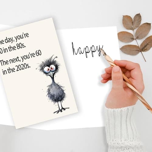 Funny 60th Birthday Card for Women Men, Unique 60th Birthday Gift for Mom, Dad, Friends – Hilarious 60th Birthday Decorations for Him or Her, Cool Card Gift for 60 Year Old Woman or Man