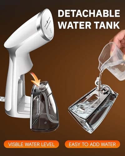 OGHom Steamer for Clothes, Portable Handheld Garment Wrinkle Remover, 1000W Fabric Steamer, Strong Penetrating Steam, for Home, Office (ONLY FOR 120V) -White