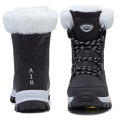 ziitop Womens Snow Boots Warm Fur Lined Winter Boots Anti Slip Ankle Boots Mid Calf Snowboots Waterproof and Cold-Resistant Outdoor Walking Shoes for Women Ladies Girls