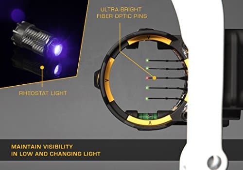 Trophy Ridge React H5 Bow Sight - 5 Pin Sight, Tool Less Windage and Elevation Adustability, 2nd Axis Leveling, Adjustable Click Light