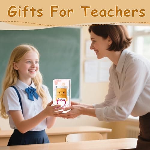 Teacher Gifts for Women Men Appreciation Thank You Gift Positive Crochet Pencil Ornaments Personalized Christmas Birthday Retirement Thanksgiving Gifts for her him Office Desk Decor Stocking Stuffers