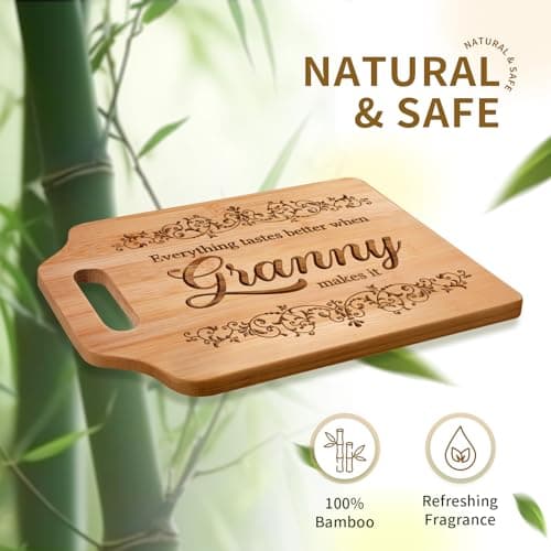 AceThrills Granny Gifts for Granny Birthday, Christmas from Grandkids - Engraved Bamboo Cutting Board 12.3"L x 8.7"W x 0.4"Th B0CYL84JGG
