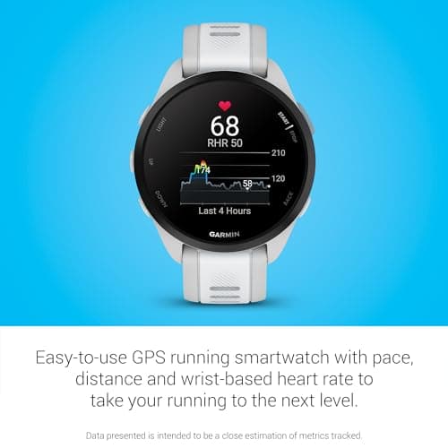 Garmin Forerunner 165, Running Smartwatch, Colorful AMOLED Display, Training Metrics and Recovery Insights, Whitestone