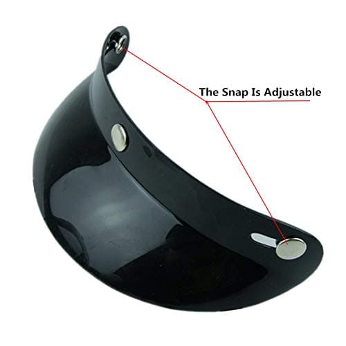 VCOROS Helmet Peak Shield Open Face Retro Motorcycle Helmet Sun Shade Protector Black Peak Shield