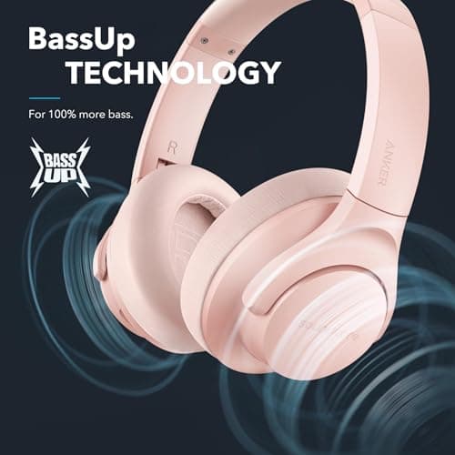 Soundcore Anker Life Q20 Hybrid Active Noise Cancelling Headphones, Wireless Over Ear Bluetooth Headphones, 60H Playtime, Hi-Res Audio, Deep Bass, Foam Ear Cups, Travel, Office, USB-C Charging